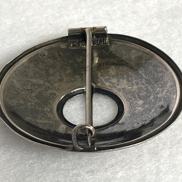 VTG 813H Silver Finland Kultateollisuus Ky Modernist 1.55" Round Domed Brooch - Picture 7 of 16